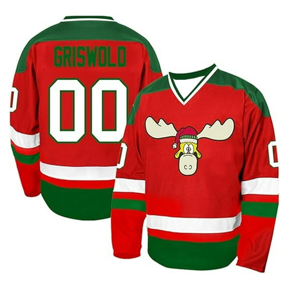 Clark Griswold #00 Hockey Jersey X-Mas Christmas V-Neck Loose Long Sleeve Women Men Athletic Sweatshirt