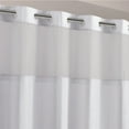 thumbnail image 5 of Hookless Waffle Stripe Shower Curtain, 2-in-1 Shower Curtain with Sheer Top Window and Flex-on Rings, It's a Snap! Liner Compatible , 71 In Wide x 74 In Long, Bright White, 5 of 7