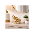 thumbnail image 4 of Decorative Resin Elephant Figurine for Home and Bathroom Decor - Ornament Statue for Office Desk, Living Room, or Shelf Styling - Elegant Accent for Entryway and Coffee Table - 7", Gold & Metallic, 4 of 11