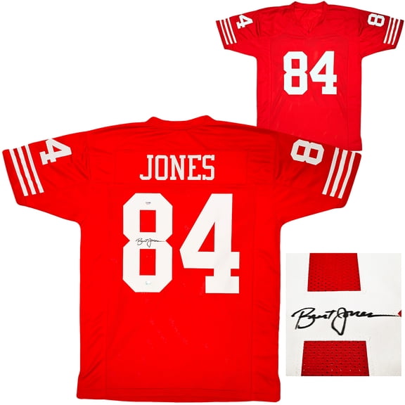 San Francisco 49ers Brent Jones Autographed Red Jersey PSA/DNA 212449