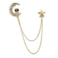 thumbnail image 1 of Broche de estilo retro para mujeres, hombres, broche, camisas, cuello, cadena, Broche Búho -Oro Zulema Trajes Broche, 1 of 6
