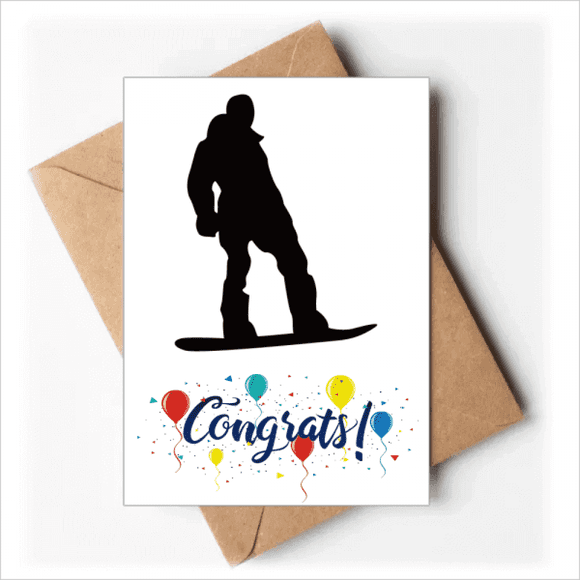 Planche à Roulettes Sport Noir Contour Modèle Cartes de Mariage Félicitations Enveloppes de Voeux