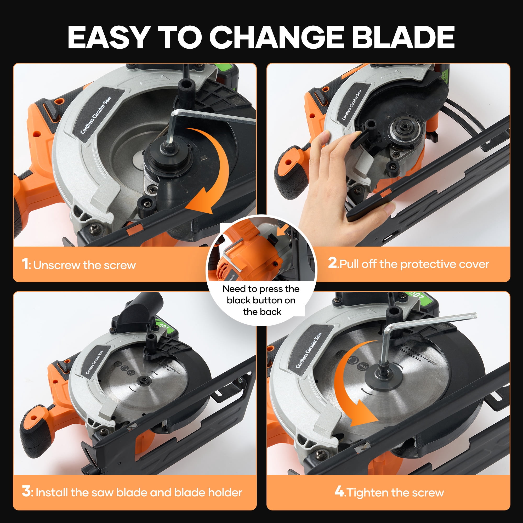GASKY 6-1/2 inch 20V Cordless Circular Saw with Battery and Charger, Brushless Circular Saw Battery Powered, 0-45°Bevel Lightweight Circular Saw Kit, for Wood Cutting