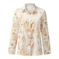 thumbnail image 4 of USSUMA Womens Plus Savings Tops and T-Shirts Cute Summer Tops for Women V Neck Long Sleeve Tops Floral Print Button Down Shirt Tops Loose Casual Blouses Tops 2022 Beach, 4 of 7