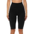 thumbnail image 2 of Attraco Women's Yoga Shorts Fitness Solid Cycling Pants High Waist Sports Shorts Above the Knee, 2 of 7