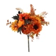 thumbnail image 3 of Autumn Fake Flower Bouquet, Fall Foliage Stems, Artificial Flowers for Decoration, Autumn Decorations for Home, 16 Inch Thanksgiving Orange Artificial Sunflower Floral Bunch with, 3 of 7