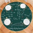 thumbnail image 2 of Math Equations Chemistry Reactions Green Pattern Round Fitted Tablecloth with Elastic Edge,Dining Table Cover Waterproof,Outdoor Round Tablecloth for Camping,Dining,Indoor and Outdoor, 2 of 7