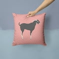 thumbnail image 2 of Black Bengal Goat Pink Check Fabric Decorative Pillow, 2 of 4