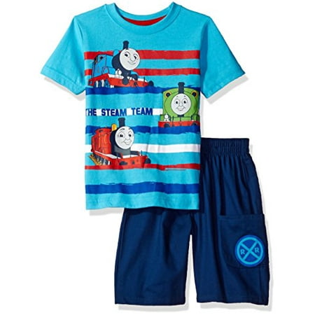 3t Short - Thomas & Friends Toddler Boys' 2 Piece Thomas Tee and Twill Short Set, Blue, 3t