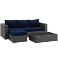 thumbnail image 3 of Modway Sojourn 3 Piece Outdoor Patio Sunbrella? Sectional Set in Canvas Navy, 3 of 7