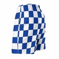 thumbnail image 5 of Blue And White Checkerboard Board Shorts Vintage Checker Print Beach Shorts Drawstring Pattern Design Swim Trunks Plus Size 3XL, 5 of 5