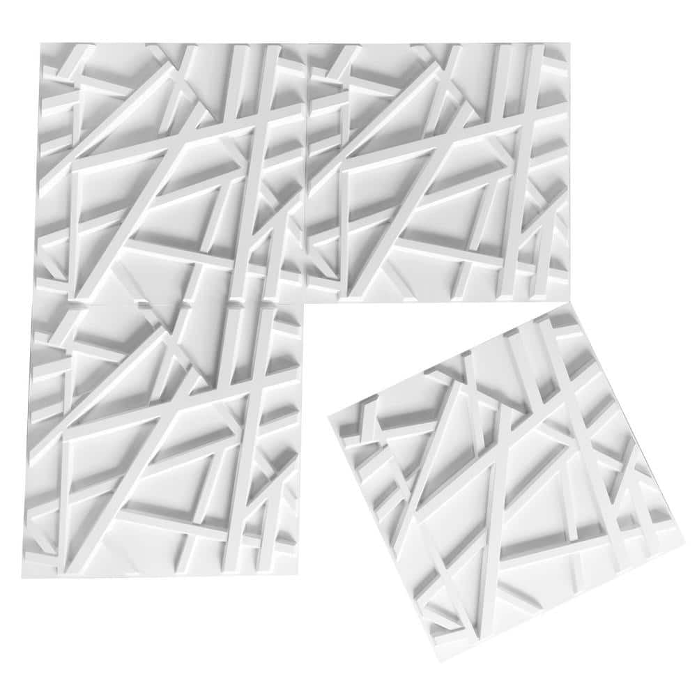 Art3d 19.7" x 19.7" ‎3D PVC Wall Panels in White, 2ft x 2ft-12 Pack, Covering 32 Sq.ft