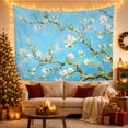 thumbnail image 3 of Almond Blossom Tree with Gnarled Branches on Blue Sky, Serene Maximalist for Flower Lovers, Botanical Art, Housewarming Gift, Tapestry Wall Hanging for Bedroom and Living Room, 3 of 7
