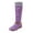 Purple, variant on Modisza Women's Mid Calf Slouchy Leather Boots Wide Width Low Block Heel Tall Boot Side Zipper Winter Knitted Fold Over Boots Size 6-9.5