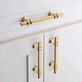 thumbnail image 2 of 6 tiradores dorados para muebles, tirador dorado - tirador para puerta de cocina, tirador de latón para cajón, tiradores dorados para muebles, distancia entre centros de 160 mm, 2 of 5
