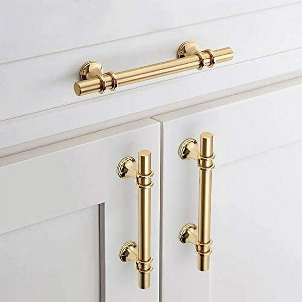 6pcs golden furniture handles golden handle - kitchen door handle Brass  drawer handle golden furniture handles center distance 160mm 