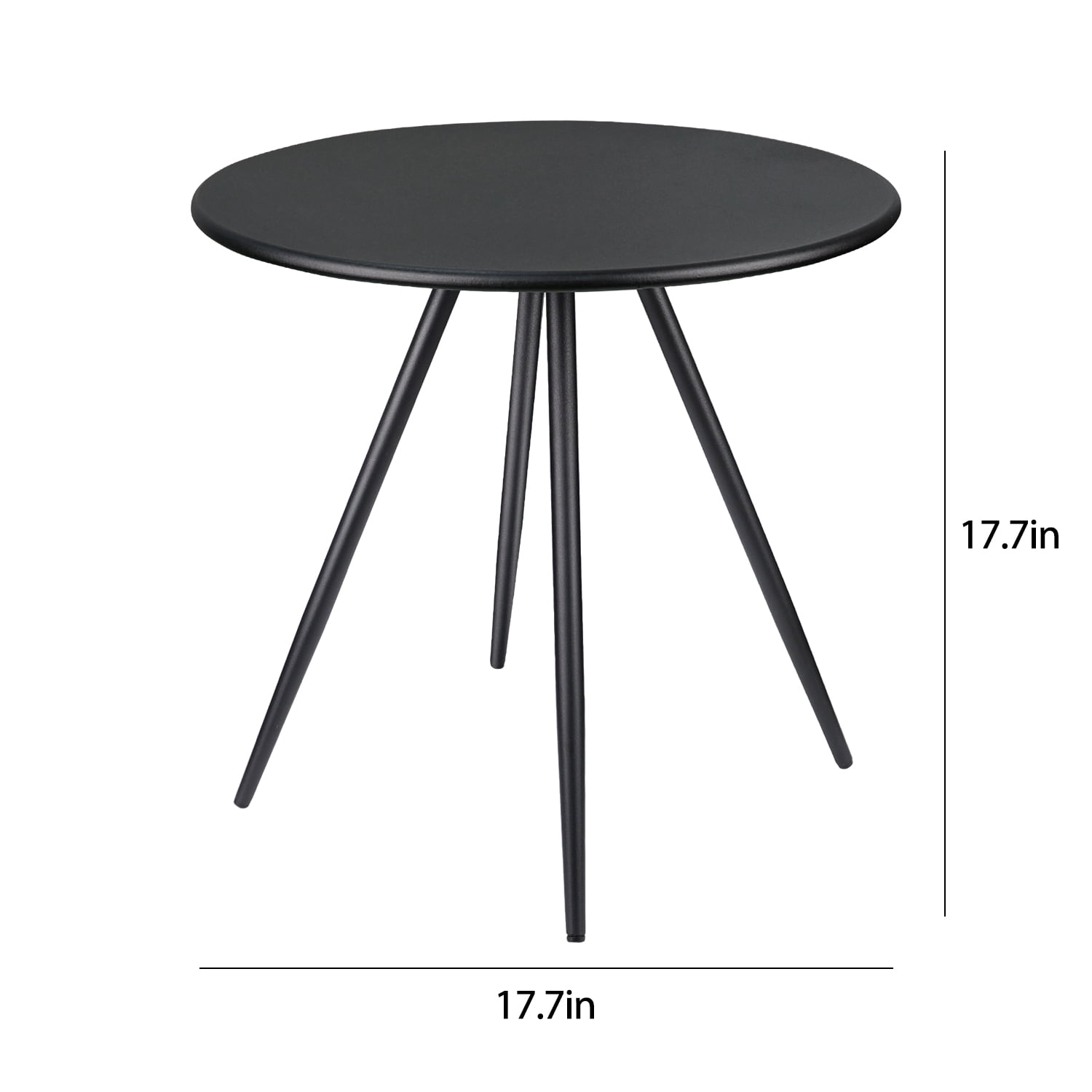 CERBIOR Round Side Table, End Table for Indoor & Outdoor Use, Small Side Tables for Small Spaces All Matte Black