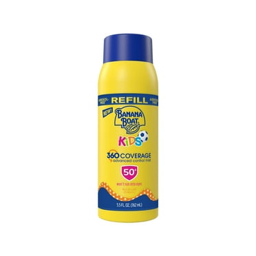 Banana Boat Kids 360 Coverage Sunscreen Mist Refill 50 SPF, Spray Sunscreen Refill, 5.5 oz, Child Sunblock
