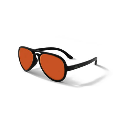 Reks Optics Aviator Golf Sunglasses, Matte Black Frame/Brown Lens -