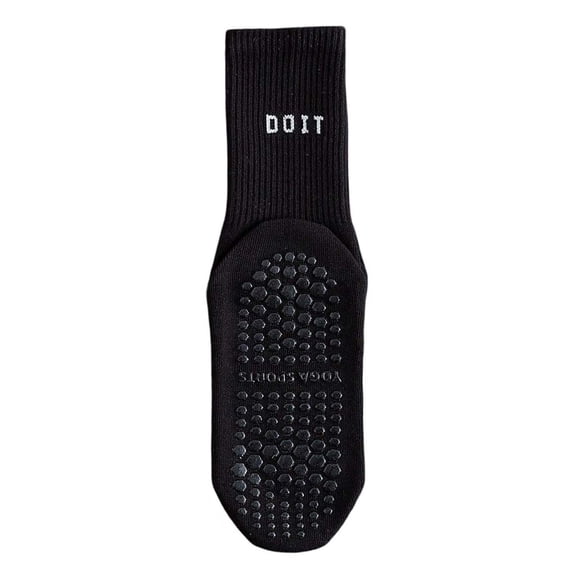 Ttongbb Socks Non- Grippy Colorful Breathable Solid Color Cotton Crew Yoga Socks With Silicone Bottom Pilates Barre Footwear