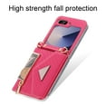 thumbnail image 3 of Allytechgroup Galaxy Z Flip 5 Case Wallet, Shockproof Phone Case with Zipper Pocket and Detachable Crossbody Shoulder Strap Protective Case Cover for Samsung Galaxy Z Flip 5, Rose, 3 of 10