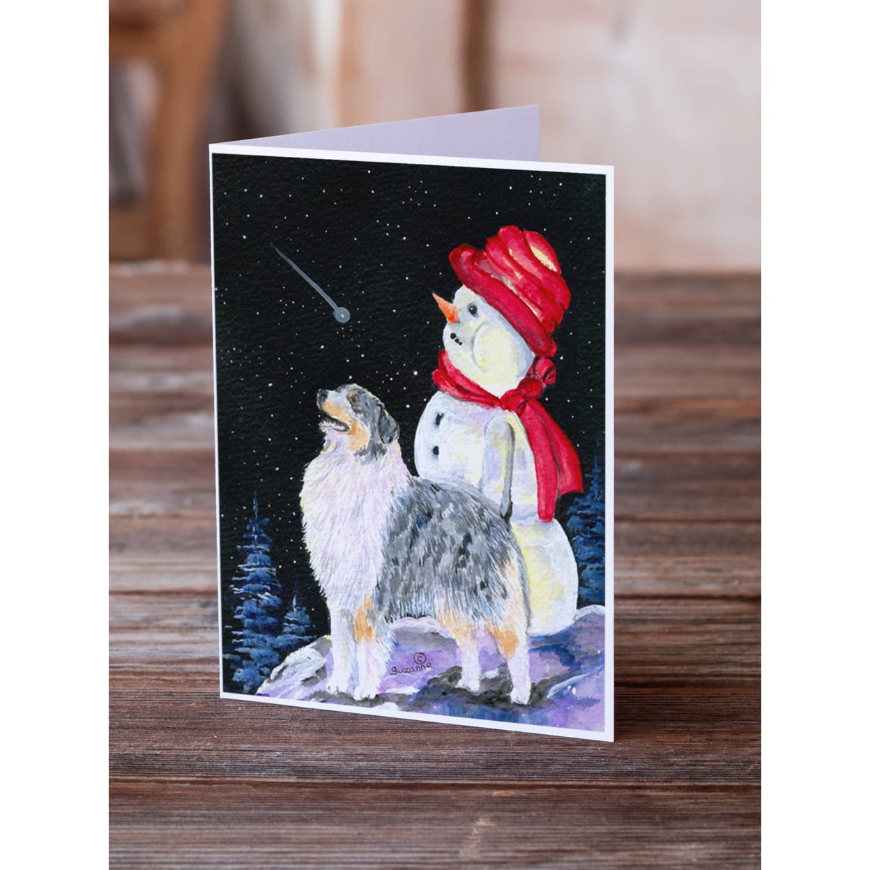 Caroline's Treasures Australian Shepherd Greeting Cards with Envelopes, 5" x 7" (8 Count)