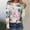Pink, variant on jjayotai Womens Long Sleeve Round Neck Women's Fashion Printed T-shirt 3/4 Sleeves Blouse Round Neck Casual Tunic Tops