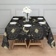 thumbnail image 3 of Black Gold Sun Moon Star Pattern Square Tablecloth,Waterproof Square Table Cover,Wipeable Spillproof Washable Table Cover for Home Kitchen Party Decor 52"x52"(132x132cm), 3 of 6