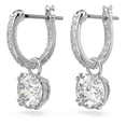 thumbnail image 2 of Pendientes Swarovski Constella con forma de aro perforados en forma de gota, acabado en rodio, 2 of 5