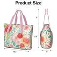 thumbnail image 3 of Tote Bag for Women - Pioneer Flower Shoulder Bag - Large Utility Work Duffle Bag with Zipper Handbag for Travel, Work, Sprots, 3 of 5
