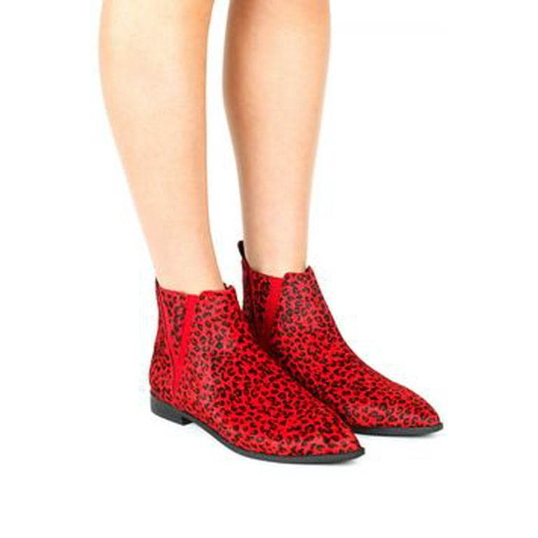 Jeffrey Campbell Harvell F Red Cheetah Pony Hair Pointed Toe Pull