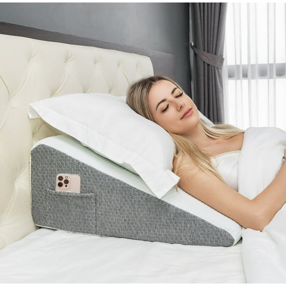TEDresco Wedge Pillow for Sleep Apnea & Acid Reflux Relief | 24 ″*24 ″*7.5 ″ | Bed Wedge Pillow for Heartburn