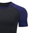 thumbnail image 4 of FRSASU Men's Running T-Shirt Compression T-shirts Sportswear Gym Rash Guard Boxing Training Fitness Sports Tops Blue-A, 4 of 5
