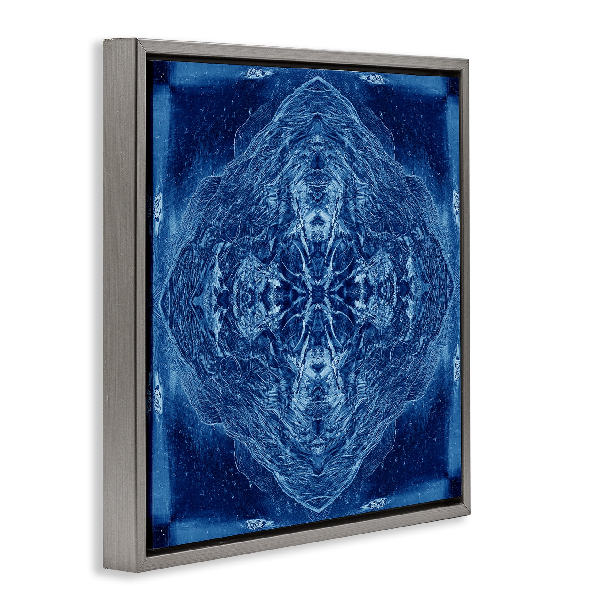 Stupell Industries Detailed Uniform Pattern Abstract Painting Gray Floater Framed Canvas Art Print Wall Art, 25 x 25