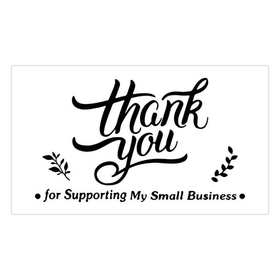 50pcs/Pack White Thank You Card Gift Decoration "Thank You For Supporting My Small Business" Greeting Card