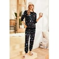 thumbnail image 4 of Ekouaer Pajamas Set Long Sleeve Joggers Pjs Fall Ladies Pajamas Sets Soft 2 Piece Lounge Outfits, 4 of 6
