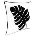 thumbnail image 5 of Jordan Manufacturing 16" x 16" Cabana Palm Black and White Leaves Square Outdoor Throw Pillow with Welt, 5 of 9