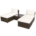 thumbnail image 6 of Patiojoy 5-Piece Outdoor Rattan Wicker Sofa Set Lounge Chair with White Cushions, 6 of 9
