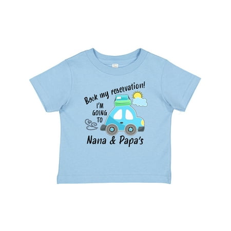 

Inktastic Book My Reservation! I m Going to Nana and Papa s Gift Baby Boy or Baby Girl T-Shirt