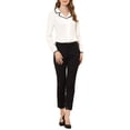 thumbnail image 2 of INSPIRE CHIC Women's Contrast Color Long Sleeve Work Office Blouse White XS, 2 of 5