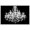 WHITE, variant on wall26 Framed Canvas Print Wall Art Black & White Chandelier Silhouette Decorative Lights Digital Art Modern Art Chic Relax/Calm Multicolor for Living Room, Bedroom, Office - 24"x36" Na
