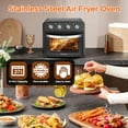 thumbnail image 4 of Plum Chef 27.5QT Air Fryer Toaster Oven Combo, 6-in-1 Countertop Convection Oven with Air Fry, Bake, Broil, Toast, Warm & Dehydrate, Includes Tray & Rack, Family Size, Stainless Steel Door, Black, 4 of 9