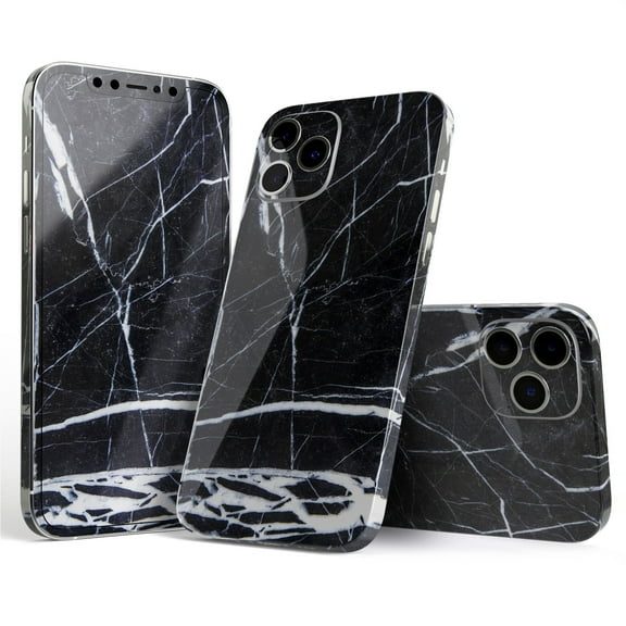 DesignSkinz Natural Black & White Marble Stone Full-Body Skin Decal Wrap Cover for iPhone 16