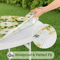 thumbnail image 5 of Round Fitted Tablecloth with Elastic Edges Fits 36"-44" Round Tables Pioneer Colorful Floral Waterproof Table Cover Washable Indoor and Outdoor for Party Kitchen Dinner Banquet Patio Picnic, 5 of 7