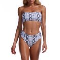 thumbnail image 2 of Traje de baño elástico dividido para mujer - Bikini de cintura alta con estampado de piel de serpiente Poly Comfort, 2 of 6
