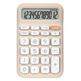 thumbnail image 1 of Calculadora de bolsillo de 12 dígitos, calculadora de bloc de notas, calculadora para estudiantes, oficina, color leche y té., 1 of 12