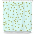 thumbnail image 1 of Shower Curtains 70" x 84" from DiaNoche Designs by Tina Lavoie - Pale Aqua Gold Round Confetti, 1 of 1