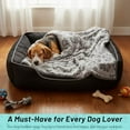 thumbnail image 3 of Soft Washable Dog Blanket 40"x31", Grey Cat Blanket for Indoor Large Medium Small Dogs & Puppies, Pet Essentials for Crate Couch Bed, 3 of 7