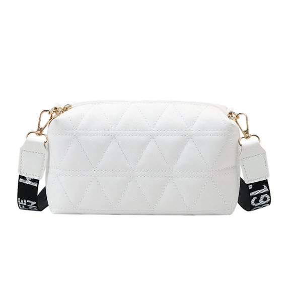 Mobile Phone Bag Trendy Letter Strap Gift Girls Solid color PU Leather Messenger Bag Phone Pocket Small Square Bag Handbag Single Shoulder Bag 2 WHITE
