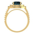 thumbnail image 4 of 2.6 ct Round Cut Natural London Blue Topaz with Simulated Diamond Halo Accents 18K Yellow Gold Womens Engagement Ring, 4 of 6